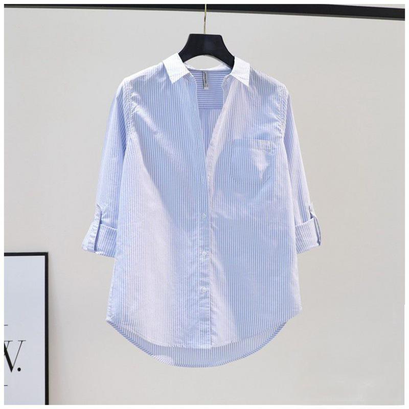 Light Blue Pinstripe Cotton Shirt - Spring 2023 Loose Casual Long Sleeve with Single Pocket XXL світло-синій колір
Light Blue Pinstripe Cotton Shirt - Spring 2023 Loose Casual Long Sleeve with Single Pocket XXL світло-синій колір