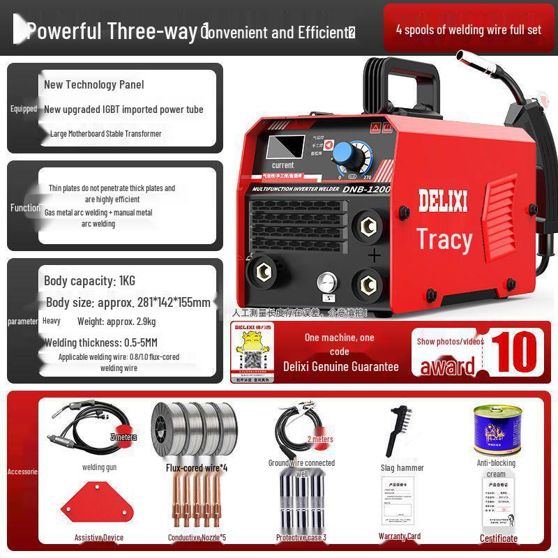 Delixi Multifunctional Gasless MIG & TIG Welder - Industrial & Household Use
Delixi Multifunctional Gasless MIG & TIG Welder - Industrial & Household Use