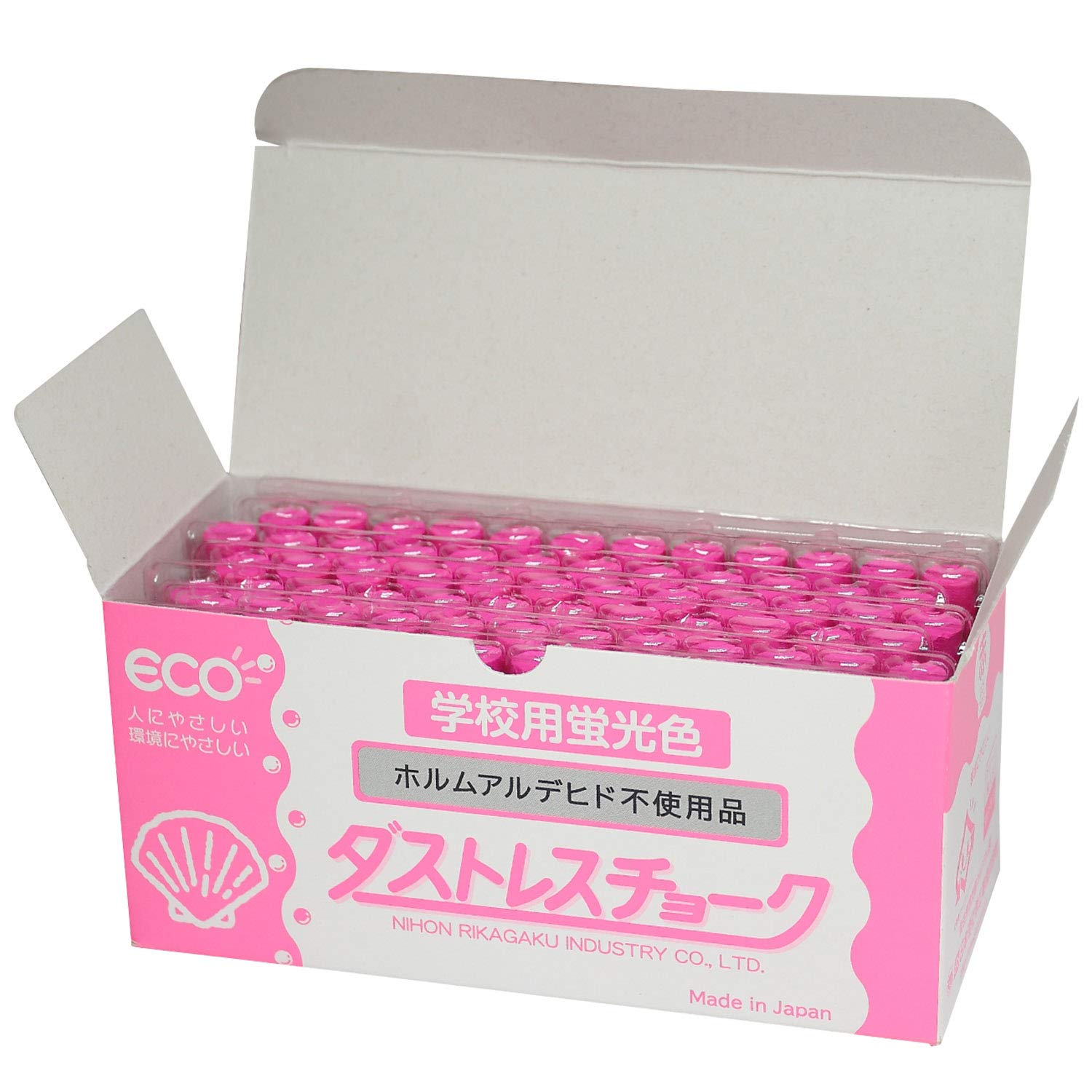 Nippon Rikagaku Dustless Fluorescent Chalk DCK-72-R Red, 72 Chalks
Nippon Rikagaku Dustless Fluorescent Chalk DCK-72-R Red, 72 Chalks