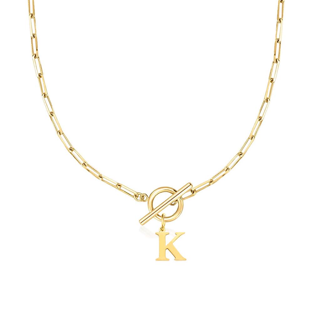 26-Letter Pendant Necklace: Women s Light Luxury Style with Versatile Paperclip OT Buckle, Titanium Steel Clavicle Chain
26-Letter Pendant Necklace: Women s Light Luxury Style with Versatile Paperclip OT Buckle, Titanium Steel Clavicle Chain