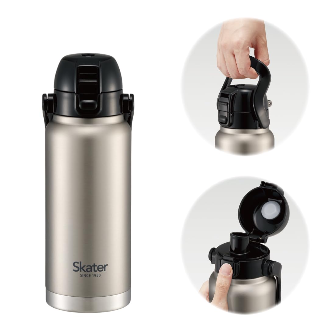 Skater Stainless Steel Direct Bottle with Handle 800ml Water Bottle Mug Bottle Silver STD8H-A
Skater Stainless Steel Direct Bottle with Handle 800ml Water Bottle Mug Bottle Silver STD8H-A