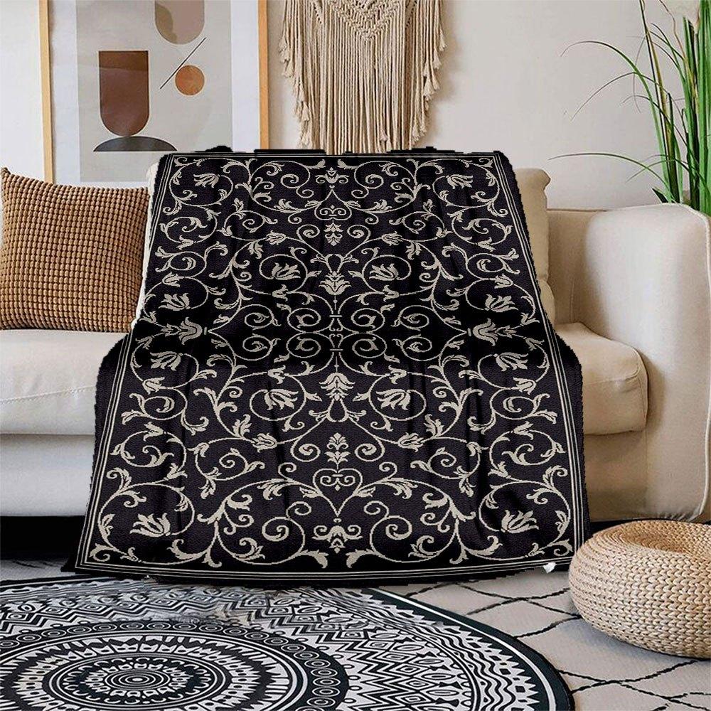 Black and White Floral Rug - Classic Patterned Area Rug for Living Room, Bedroom, Dining Room, Kitchen, Hallway, Entryway, Porch, Office, In 150x180cm
Black and White Floral Rug - Classic Patterned Area Rug for Living Room, Bedroom, Dining Room, Kitchen, Hallway, Entryway, Porch, Office, In 150x180cm