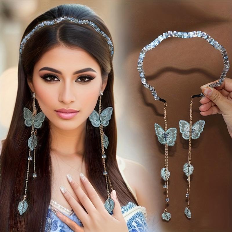 Women Elegant Embellished Butterfly Headband with Tassel Hair Band Suitable for Wedding, Prom, Birthday Party Luxury Hair Accessories Gift For синий
Women Elegant Embellished Butterfly Headband with Tassel Hair Band Suitable for Wedding, Prom, Birthday Party Luxury Hair Accessories Gift For синий