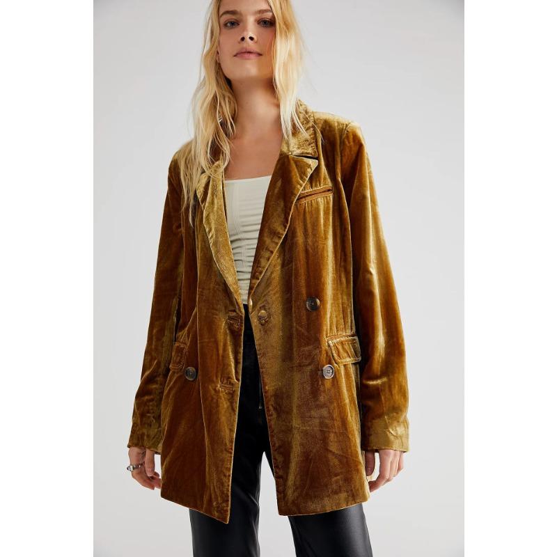 Пиджак из золотистого бархата с длинным рукавом, пиджак, пальто, женский деловой пиджак, топ L оранжевый
Пиджак из золотистого бархата с длинным рукавом, пиджак, пальто, женский деловой пиджак, топ L оранжевый