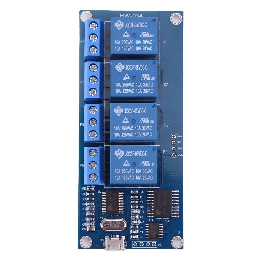 4-Channel Computer Serial Port Relay Module with Indicator USB Relay Electronic Converter Module 5V for Smart Home Control
4-Channel Computer Serial Port Relay Module with Indicator USB Relay Electronic Converter Module 5V for Smart Home Control