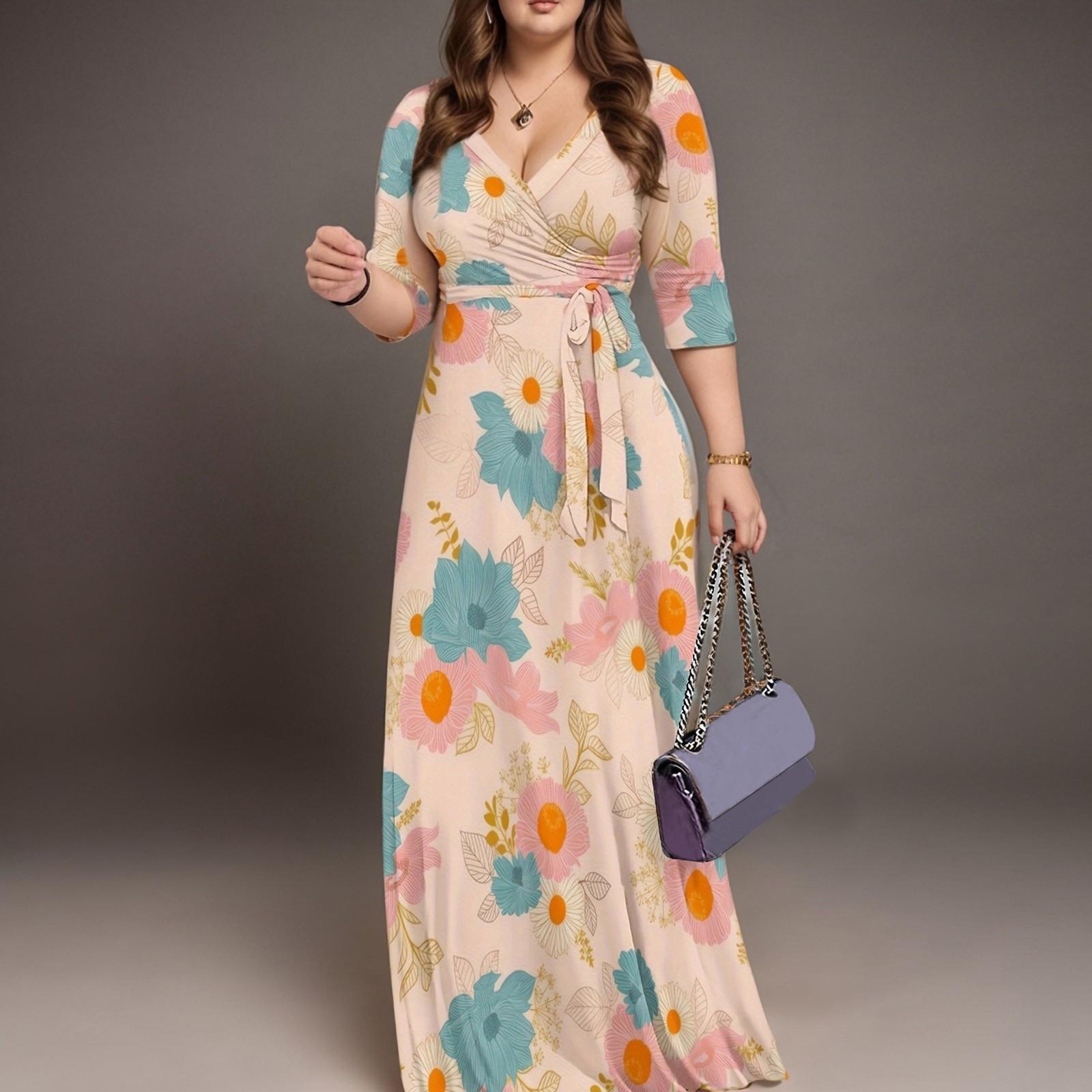 Женские повседневные летние платья с рукавами 3/4, весеннее коктейльное платье с V-образным вырезом и цветочными оборками в стиле бохо L
Женские повседневные летние платья с рукавами 3/4, весеннее коктейльное платье с V-образным вырезом и цветочными оборками в стиле бохо L