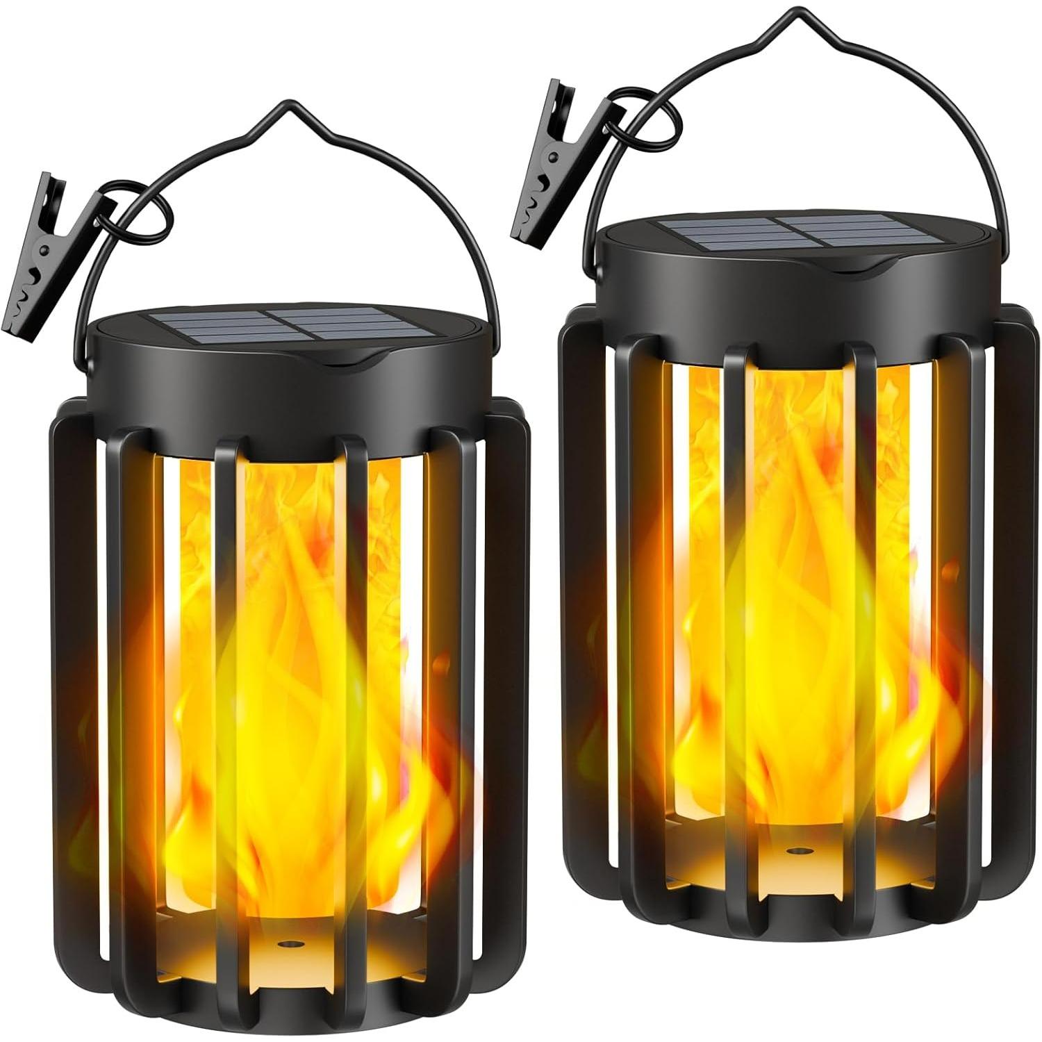 Solar Lanterns Outdoor Waterproof: 2 Pack Flickering Flame Hanging Solar Lights for Outside with 2 Modes Garden Tree Decor for Homeowners H2
Solar Lanterns Outdoor Waterproof: 2 Pack Flickering Flame Hanging Solar Lights for Outside with 2 Modes Garden Tree Decor for Homeowners H2