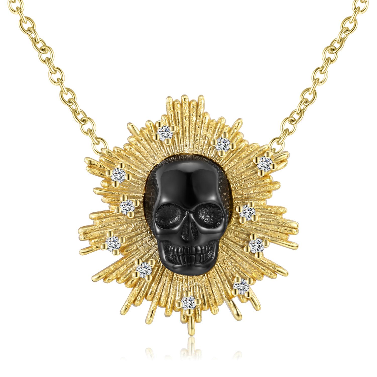 S925 Sterling Silver Electroplating 14k Gold Black Gold Skull Pendant Necklace 5A Zircon Women s luxury Fine Jewelry
S925 Sterling Silver Electroplating 14k Gold Black Gold Skull Pendant Necklace 5A Zircon Women s luxury Fine Jewelry