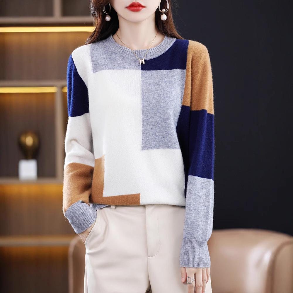Women s Versatile Colorblock Wool Sweater - Autumn/Winter Collection: Soft, Warm, Comfortable Cashmere Knitwear Crew Neck Base Layer. XXL (125-145 lbs)
Women s Versatile Colorblock Wool Sweater - Autumn/Winter Collection: Soft, Warm, Comfortable Cashmere Knitwear Crew Neck Base Layer. XXL (125-145 lbs)