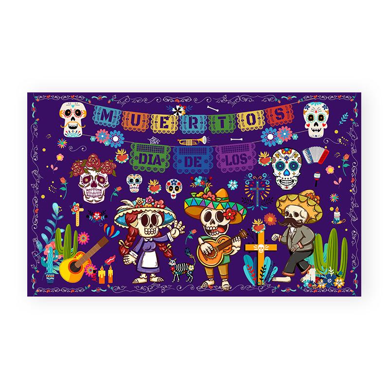 Mexican Day Of The Dead Ghost Skull Party Decoration Banner Purple Background Dancing Ghost Skull Kids Banner Holiday Decoration
Mexican Day Of The Dead Ghost Skull Party Decoration Banner Purple Background Dancing Ghost Skull Kids Banner Holiday Decoration