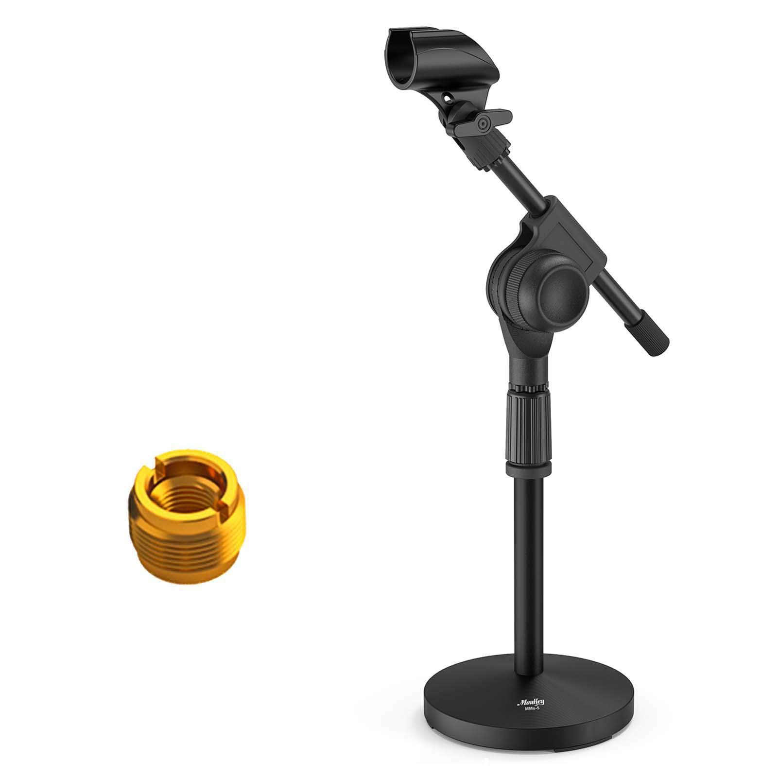 Moukey MMs-5 Desktop Microphone Stand with Geared Boom Arm, 9.5mm & 15.8mm Adapters, 14cm Base Diameter
Moukey MMs-5 Desktop Microphone Stand with Geared Boom Arm, 9.5mm & 15.8mm Adapters, 14cm Base Diameter