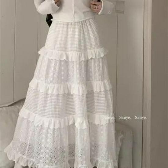 French Fairy Hollow Crochet A-line Midi Skirt - Spring High Waist, Pure White XL (Premium)
French Fairy Hollow Crochet A-line Midi Skirt - Spring High Waist, Pure White XL (Premium)