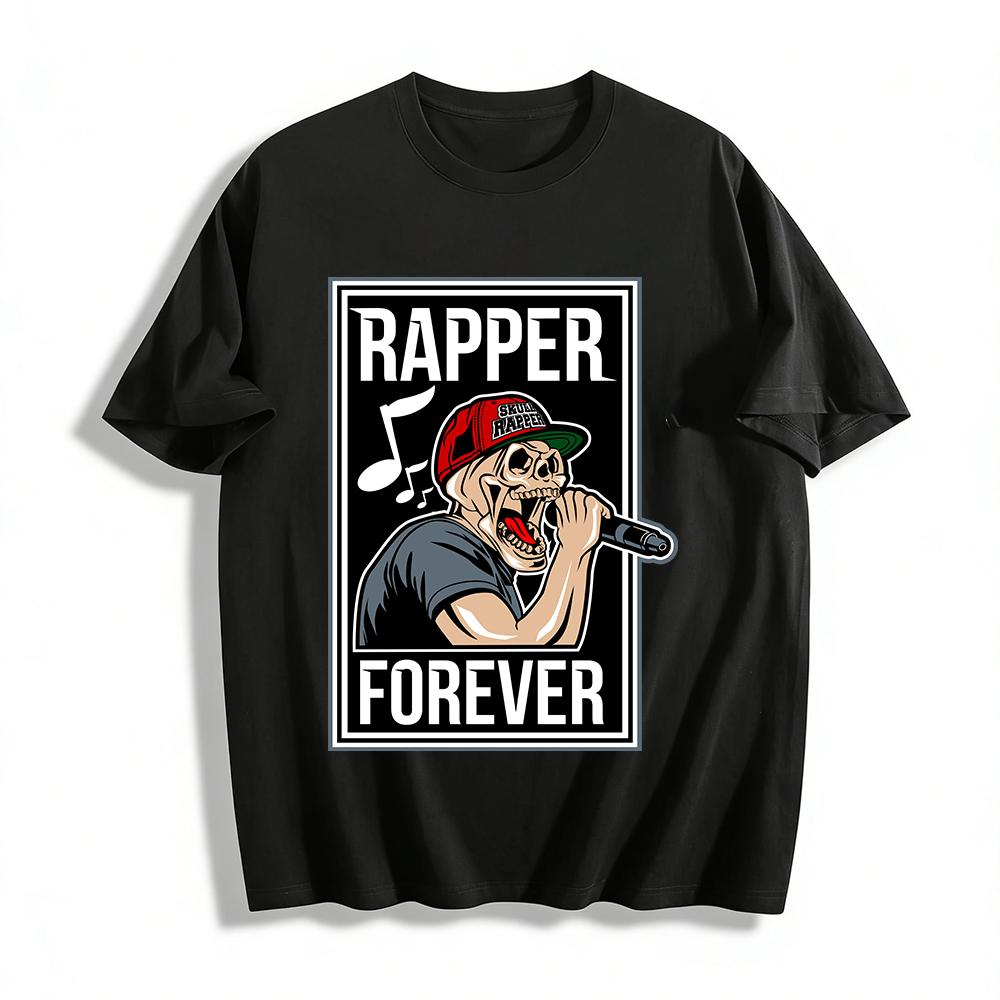Rapper Forever Skull Print Hip Hop Streetwear Trendy Short Sleeve Tee Pure cotton T-shirt XXS
Rapper Forever Skull Print Hip Hop Streetwear Trendy Short Sleeve Tee Pure cotton T-shirt XXS