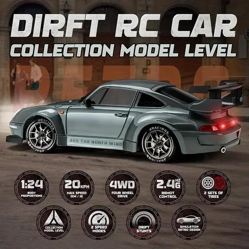 993 RC Drift Car 1:24 Remote Control Car 4WD 20KM/H 2.4G High Speed Racing Sport Car with LED Lights Toy Kid Adult Birthday Gift
993 RC Drift Car 1:24 Remote Control Car 4WD 20KM/H 2.4G High Speed Racing Sport Car with LED Lights Toy Kid Adult Birthday Gift