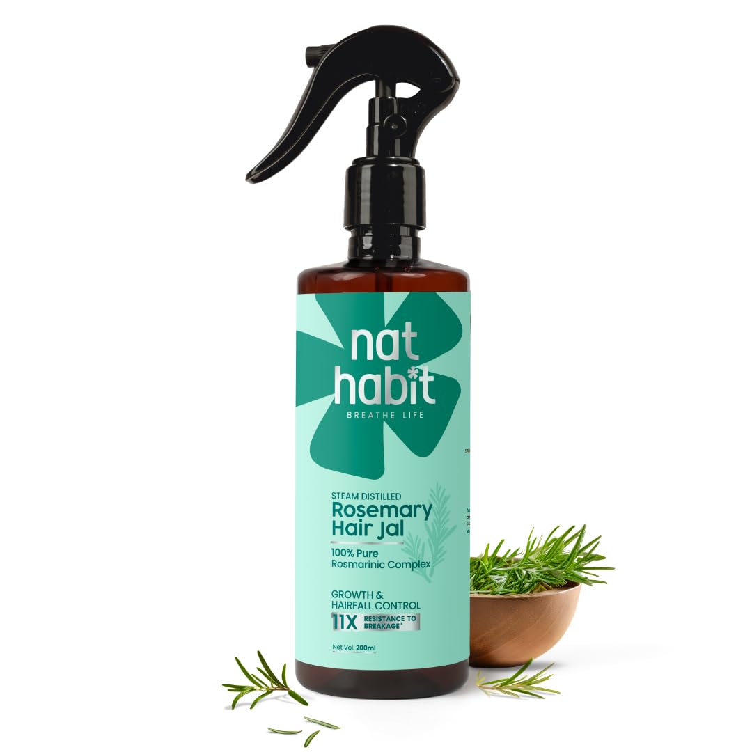 Nat Habit Rosemary Hair Spray For Hair Fall Control | With 100% Pure Rosmarinic Actives | Rosemary Water Spray For Hair Growth | Soft & Smooth Hai
Nat Habit Rosemary Hair Spray For Hair Fall Control | With 100% Pure Rosmarinic Actives | Rosemary Water Spray For Hair Growth | Soft & Smooth Hai