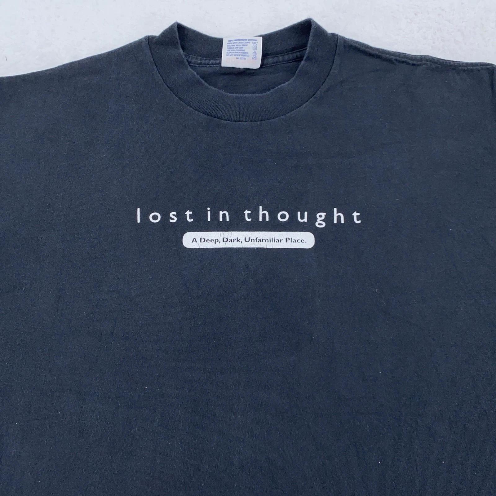 Vintage Lost In Thought A Deep Dark Unfamiliar Place Shirt Large Funny Joke 90s XL
Vintage Lost In Thought A Deep Dark Unfamiliar Place Shirt Large Funny Joke 90s XL