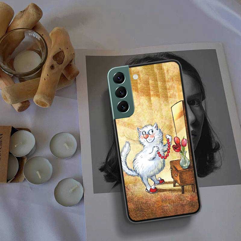 Синий цветной чехол для телефона с рисунком кота для Samsung Galaxy Note 20 Ultra 10 Lite 9 8 M11 M12 M21 M30S M31 M32 M51 M52 J8 J6 J4 Plus A9 Samsung M32 4G