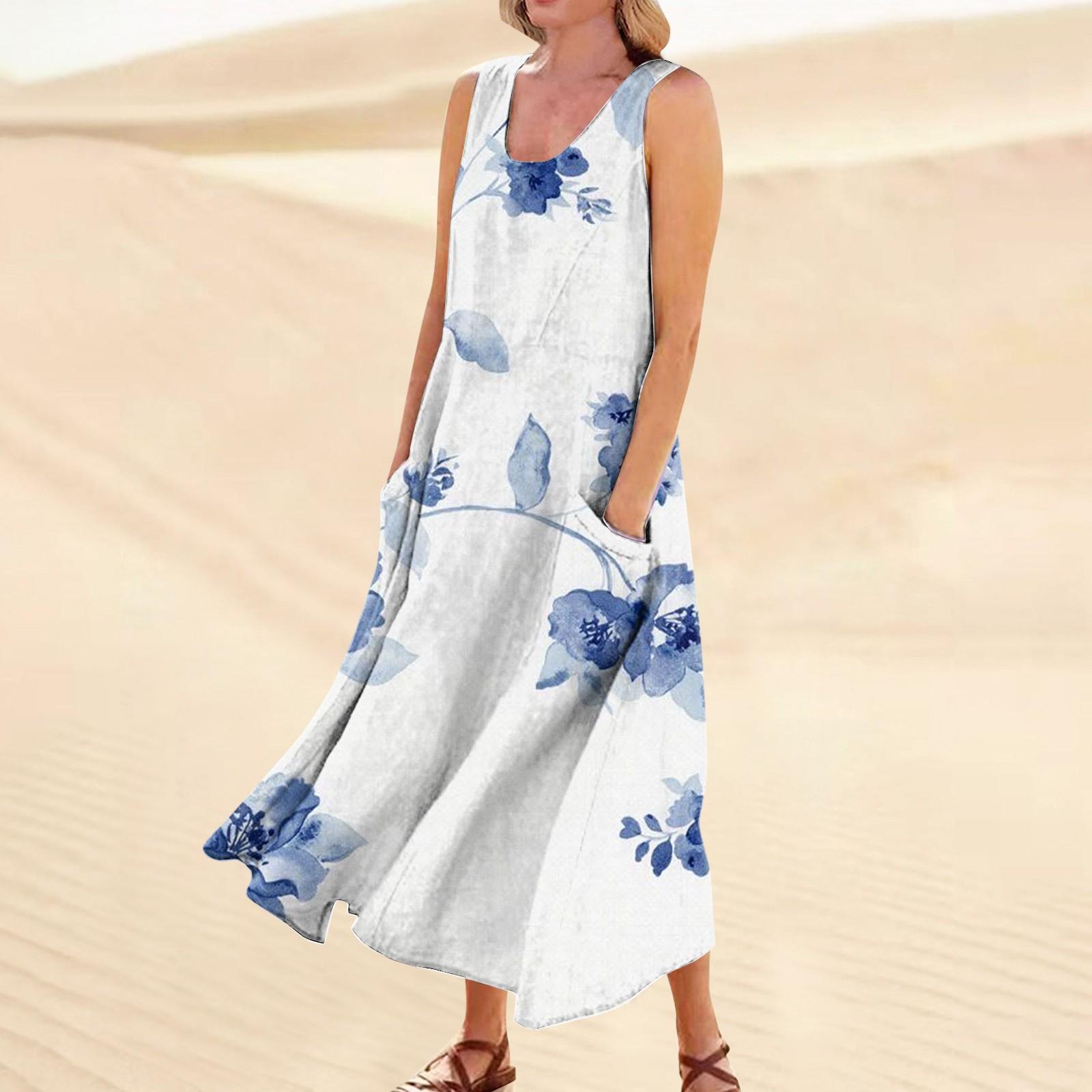 Женское повседневное удобное хлопковое карманное платье без рукавов с цветочным принтом M белый
Женское повседневное удобное хлопковое карманное платье без рукавов с цветочным принтом M белый