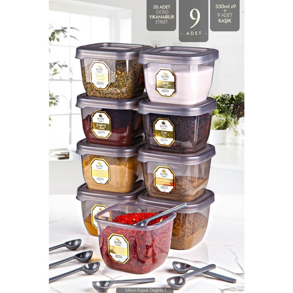 Passion Home Advantageous 9-Piect Boly Square Container Container Set with Gold Label and Spoon 550ML - Кілька наборів 9 pcs
Passion Home Advantageous 9-Piect Boly Square Container Container Set with Gold Label and Spoon 550ML - Кілька наборів 9 pcs