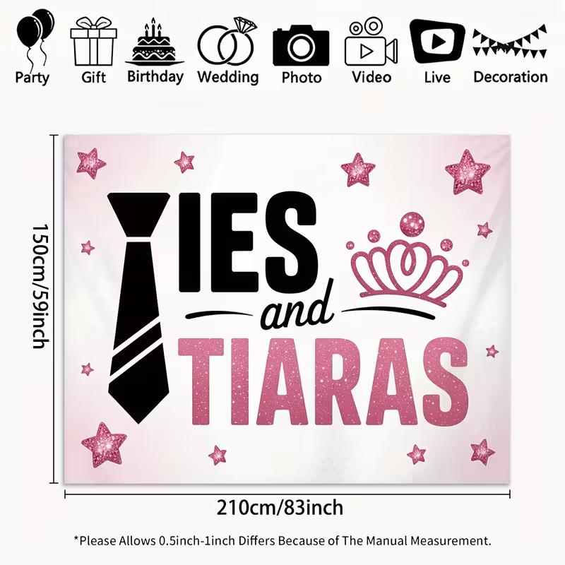 2D Ties and Tiaras Baby Shower Backdrop Tie & Crown Theme Photo Booth Background 47.2x31.5inch/120*80cm
2D Ties and Tiaras Baby Shower Backdrop Tie & Crown Theme Photo Booth Background 47.2x31.5inch/120*80cm