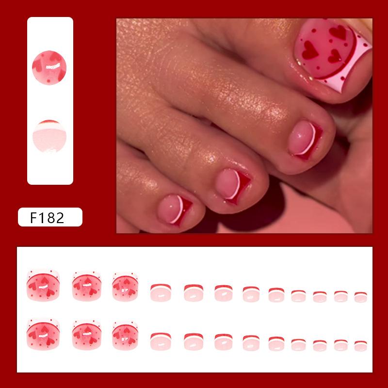 Red sweet love blush French white versatile European and American ins style removable toenail pieces 24 pieces
Red sweet love blush French white versatile European and American ins style removable toenail pieces 24 pieces