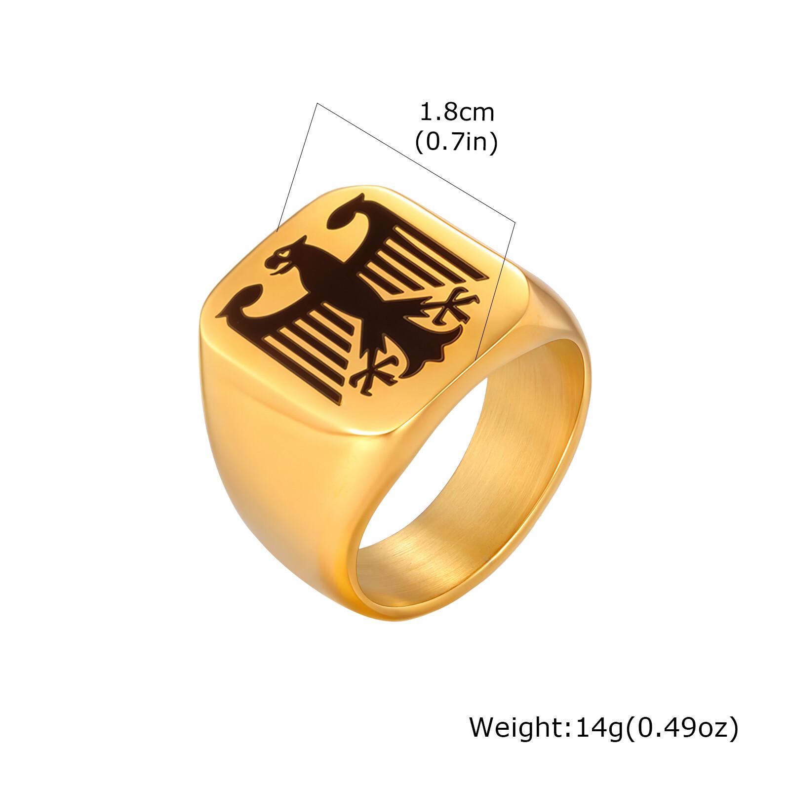 German Federal Eagle Signet Ring for Men,Stainless Steel Square Statement Ring,National Symbol Jewelry 12
German Federal Eagle Signet Ring for Men,Stainless Steel Square Statement Ring,National Symbol Jewelry 12