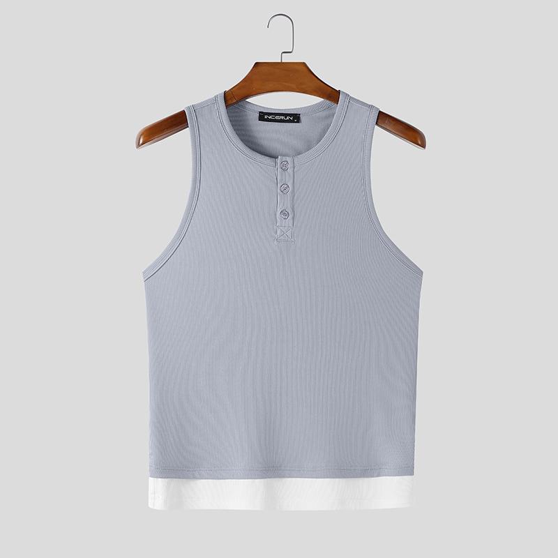INCERUN Men Summer Sleeveless Patchwork Fitted Ribbed Casual Tank Tops Vest 3XL синій
INCERUN Men Summer Sleeveless Patchwork Fitted Ribbed Casual Tank Tops Vest 3XL синій
