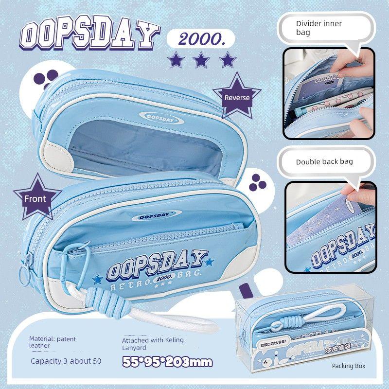 Oopsday Pencil Case Female Student 2024 New Arrival Stationery Box Minimalist Large Capacity Stylish Niche Style Pencil Box blue-blue
Oopsday Pencil Case Female Student 2024 New Arrival Stationery Box Minimalist Large Capacity Stylish Niche Style Pencil Box blue-blue