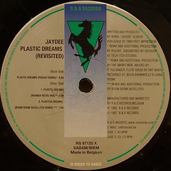 12inch Record JAYDEE Plastic Dreams Revisited RS97125X R S RECORDS 1997 Belgium Dance Electronica Used
12inch Record JAYDEE Plastic Dreams Revisited RS97125X R S RECORDS 1997 Belgium Dance Electronica Used