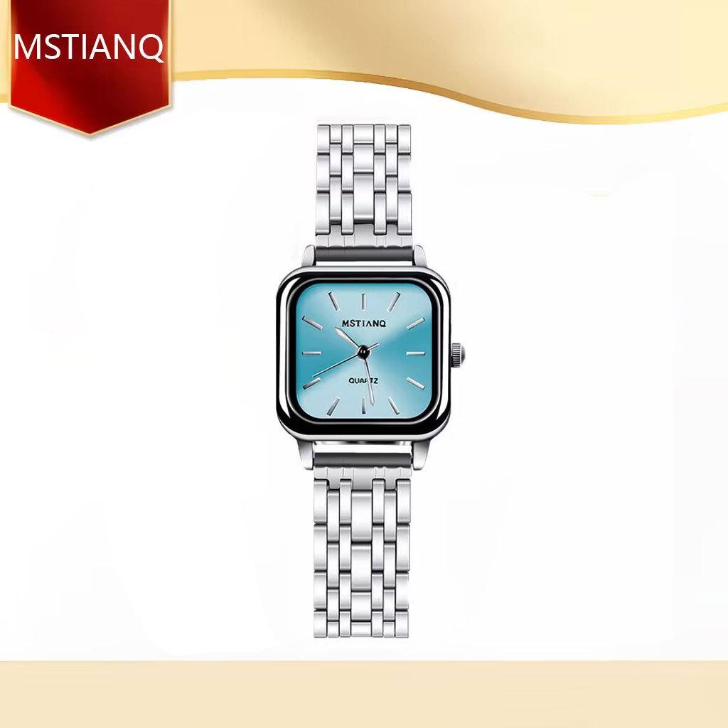 Женские простые часы с квадратным циферблатом и стальным ремешком
Женские простые часы с квадратным циферблатом и стальным ремешком