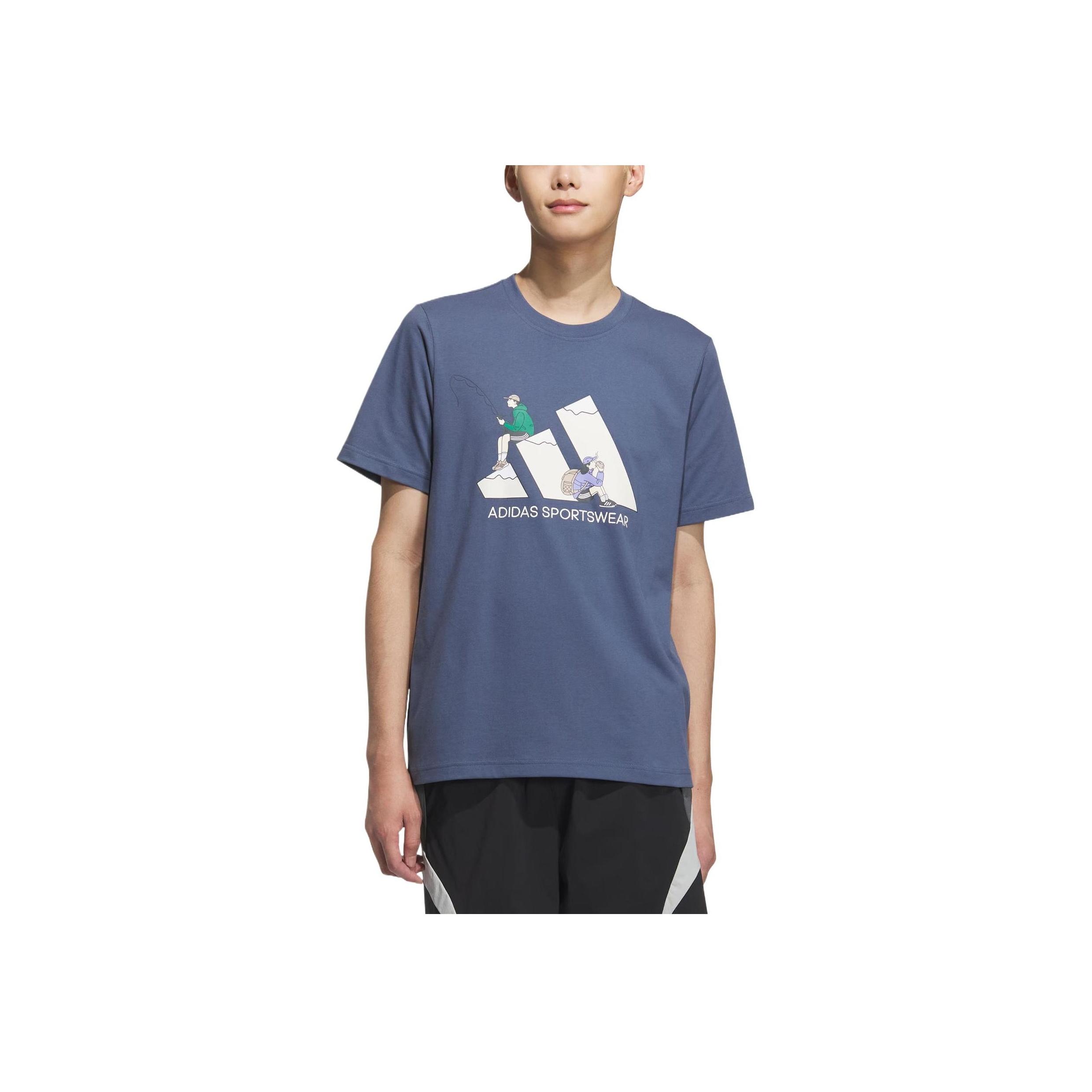 Adidas Graphic Short Sleeve T-Shirt Comfortable Versatile Casual Soft Men T-Shirts Gray Blue KB7749 S
Adidas Graphic Short Sleeve T-Shirt Comfortable Versatile Casual Soft Men T-Shirts Gray Blue KB7749 S