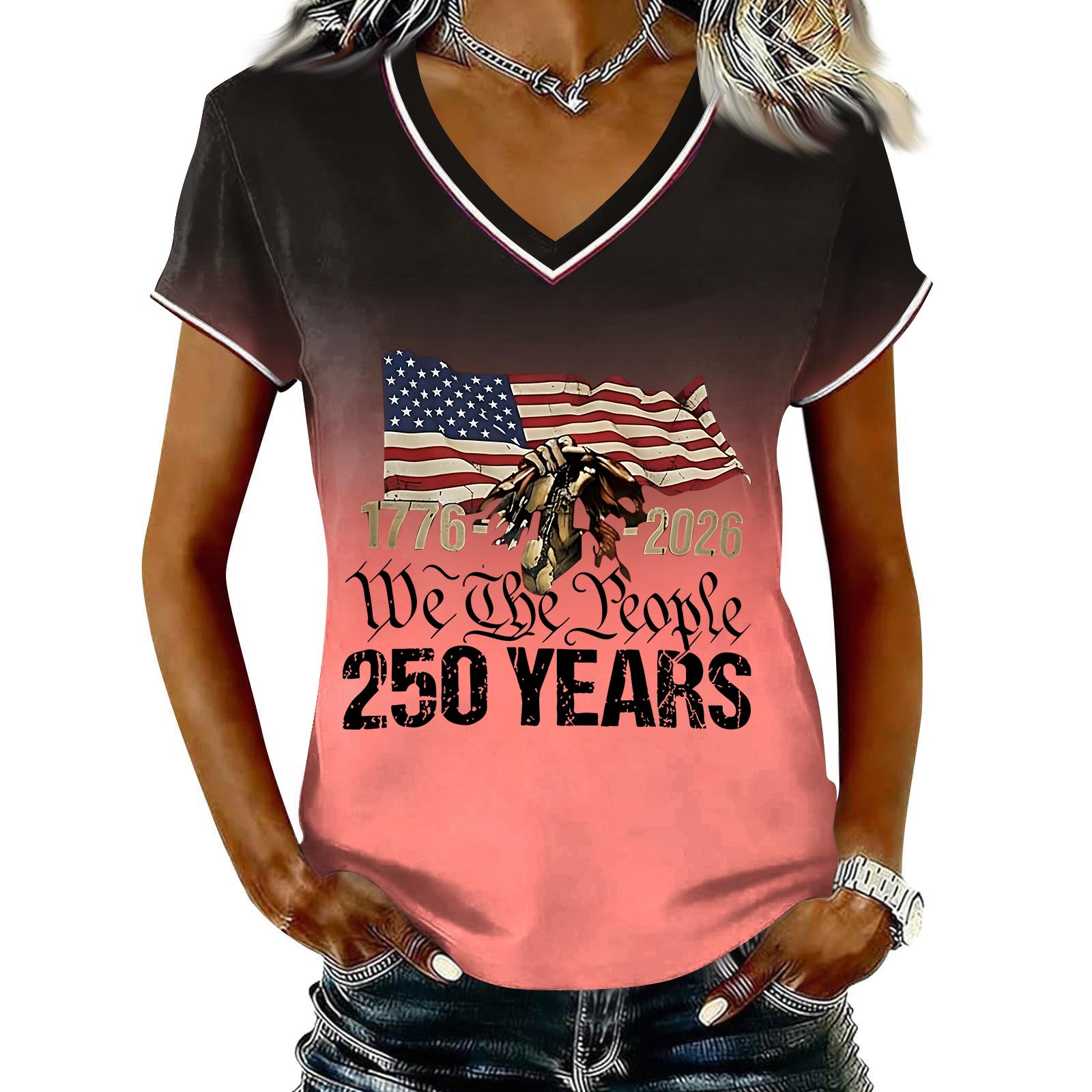 Women s Casual V Neck Short Sleeve Pullover T Shirt Gradient Print Independent Day Graphic Top Comfortable Fit M розовый
Women s Casual V Neck Short Sleeve Pullover T Shirt Gradient Print Independent Day Graphic Top Comfortable Fit M розовый