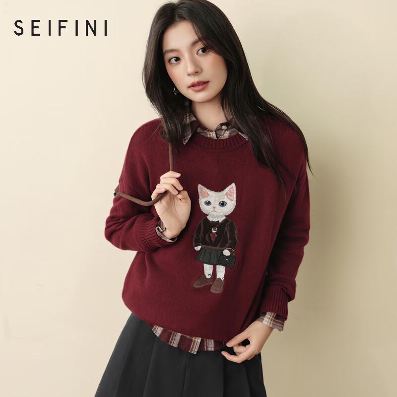 SEIFINI Women s Cute Cat Round Neck Knit Sweater S
SEIFINI Women s Cute Cat Round Neck Knit Sweater S