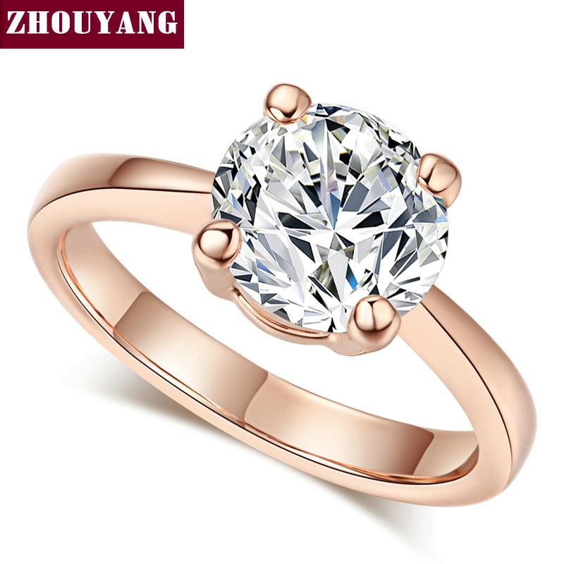 ZHOUYANG Wedding For Women Four Claw 8mm Cubic Zirconia Engagement Rose Gold Color Flashion Jewelry Girl Friend Gift R333 R335 9
ZHOUYANG Wedding For Women Four Claw 8mm Cubic Zirconia Engagement Rose Gold Color Flashion Jewelry Girl Friend Gift R333 R335 9