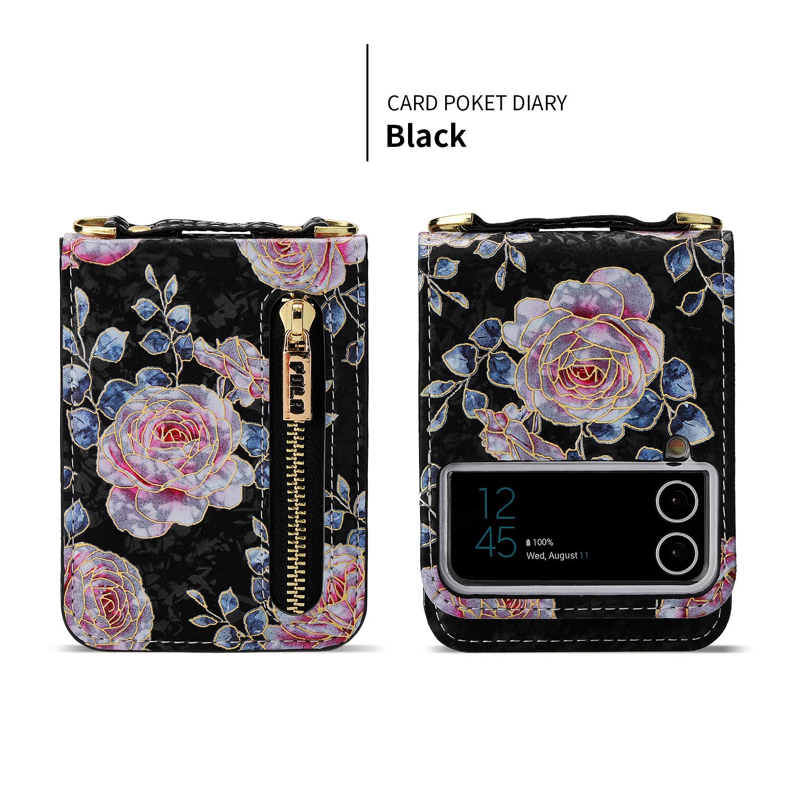 POLA For Samsung Galaxy Z Flip4 5G PU Leather Kickstand Phone Case Rose Pattern Printing Zipper Coin Pocket Cover with Card Holder Black
POLA For Samsung Galaxy Z Flip4 5G PU Leather Kickstand Phone Case Rose Pattern Printing Zipper Coin Pocket Cover with Card Holder Black