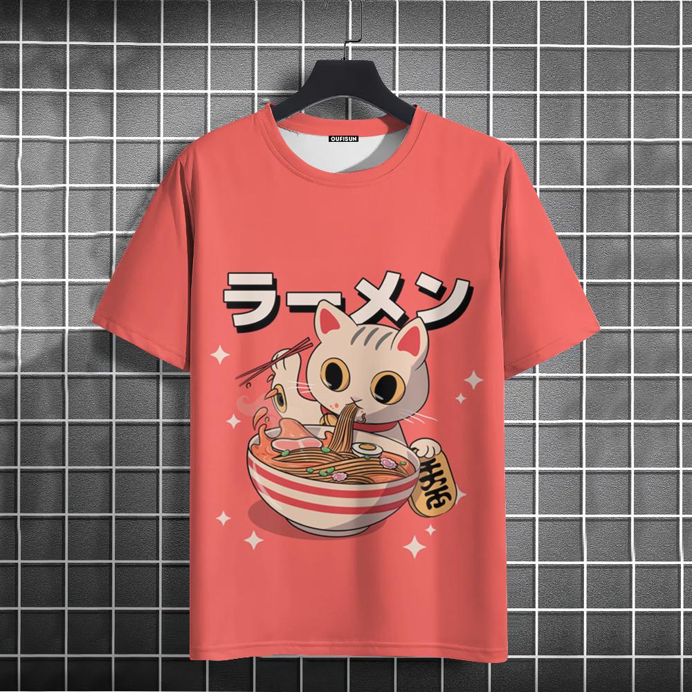 Мужская футболка с принтом Sushi Lucky Cat Мужская одежда Модная повседневная свободная футболка с коротким рукавом большого размера Футболка Уличная футболка Harajuku S
Мужская футболка с принтом Sushi Lucky Cat Мужская одежда Модная повседневная свободная футболка с коротким рукавом большого размера Футболка Уличная футболка Harajuku S