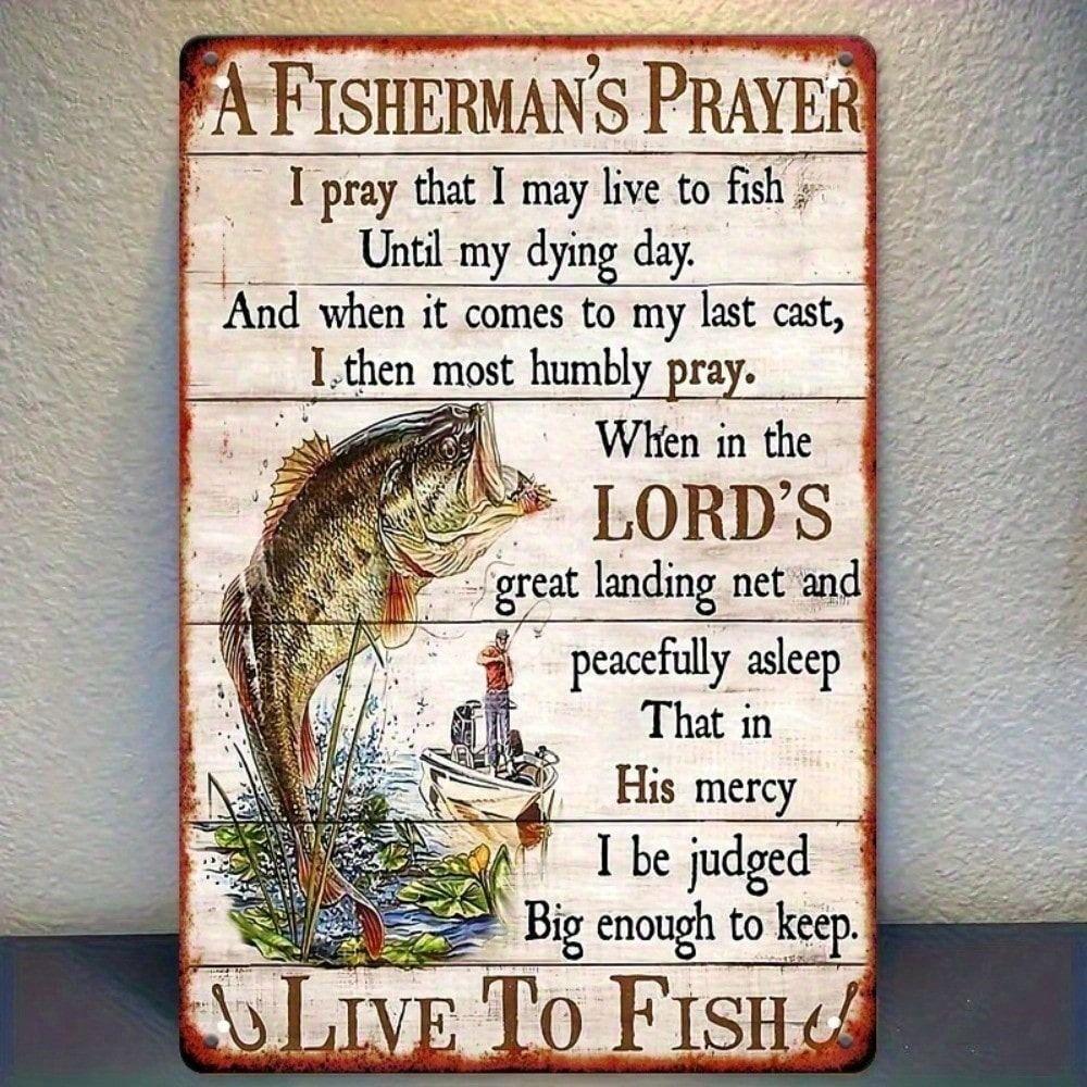 Vintage Metal Sign Fisherman Prayer 12x8 Inch Wall Decor Aluminum Kitchen Art
Vintage Metal Sign Fisherman Prayer 12x8 Inch Wall Decor Aluminum Kitchen Art