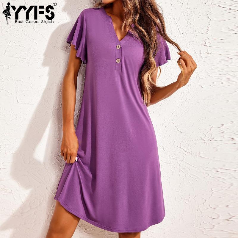 YYFS Women s Fashion Solid Color Print Summer Spring Short Sleeve V-Neck Loose Waistline Casual Dresses S чорний
YYFS Women s Fashion Solid Color Print Summer Spring Short Sleeve V-Neck Loose Waistline Casual Dresses S чорний