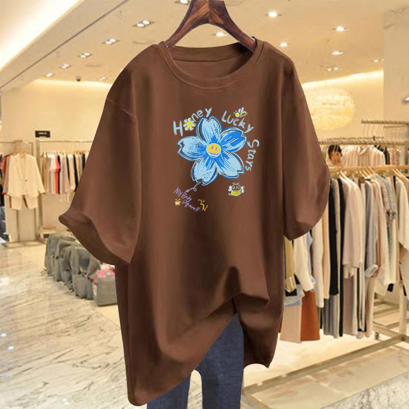 New flower print cotton loose short-sleeved t-shirt women s summer crew neck top bottoming shirt XXXL
New flower print cotton loose short-sleeved t-shirt women s summer crew neck top bottoming shirt XXXL