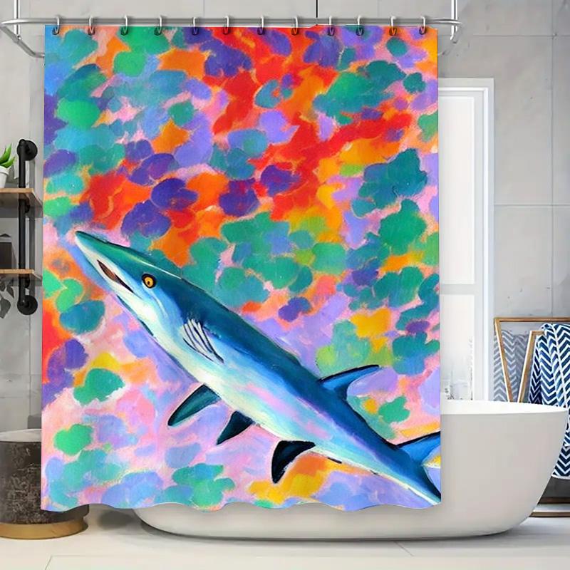 Colorful Ocean Life Shower Curtain Blue Shark Design For Bath Decor Home Improvement Water Repellent Fabric Waterproof Shampoo S W60H190(CM)-1 Pcs
Colorful Ocean Life Shower Curtain Blue Shark Design For Bath Decor Home Improvement Water Repellent Fabric Waterproof Shampoo S W60H190(CM)-1 Pcs