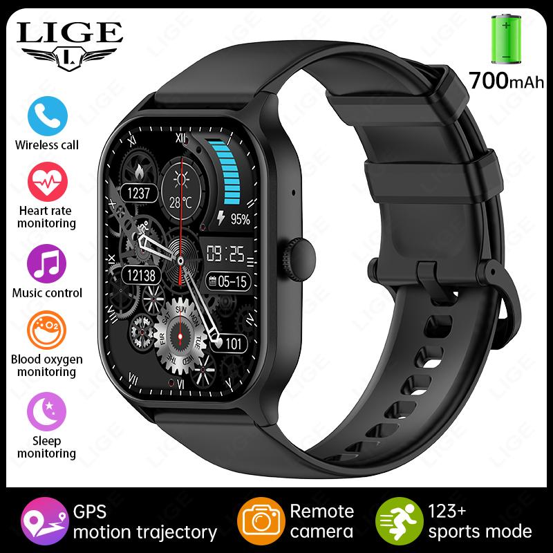 For Android IOS Smart Watch Men Women GPS Motion Trajectory 700mAh Battery Heart Rate Bluetooth Call Smartwatch Waterproof GPS Motion Track чорний
For Android IOS Smart Watch Men Women GPS Motion Trajectory 700mAh Battery Heart Rate Bluetooth Call Smartwatch Waterproof GPS Motion Track чорний