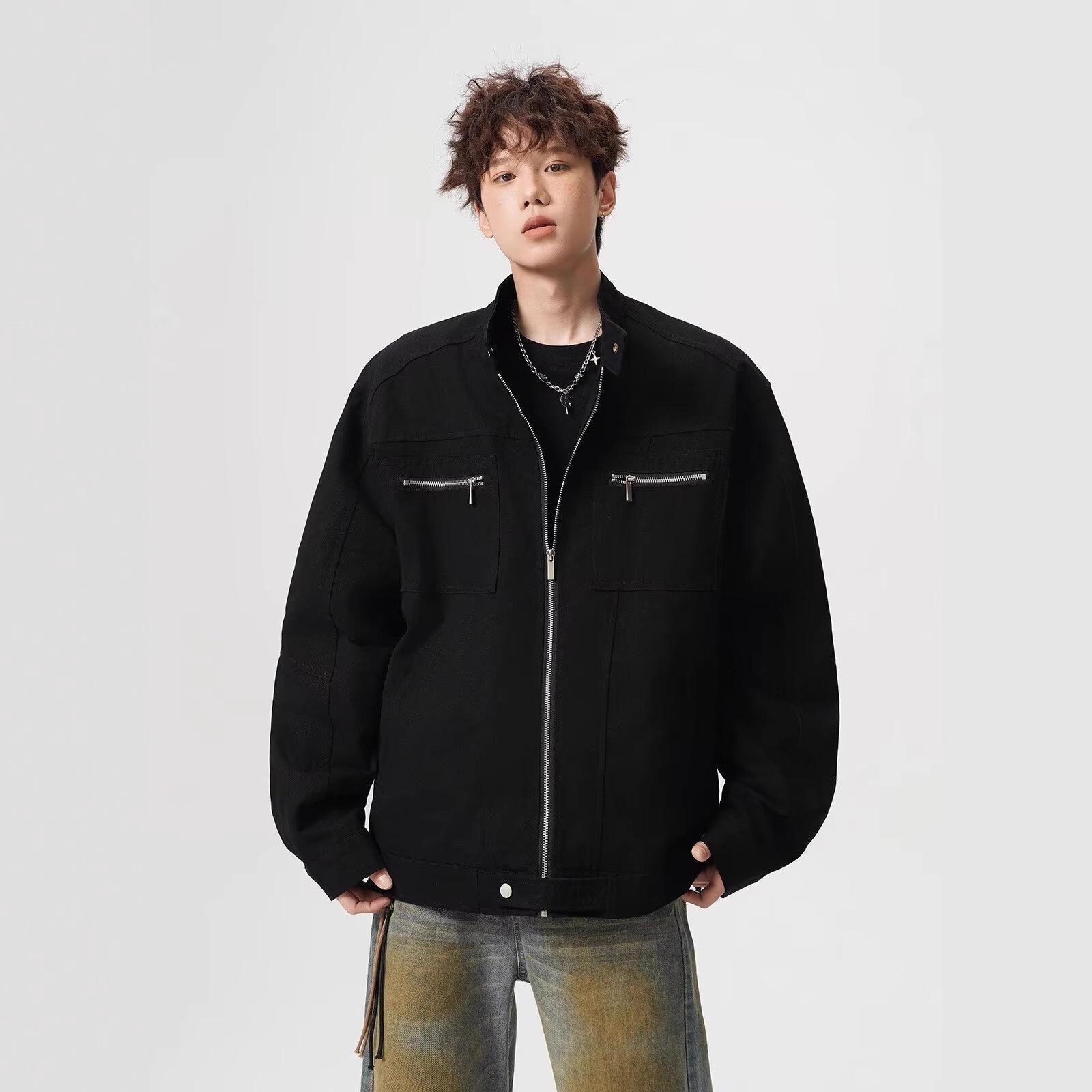 American washed canvas jacket men s spring and autumn trendy brand short stand-up collar tooling jacket pocket ruffian handsome couple top 3XL чорний
American washed canvas jacket men s spring and autumn trendy brand short stand-up collar tooling jacket pocket ruffian handsome couple top 3XL чорний