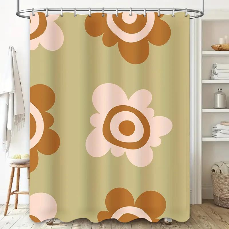 Vintage-Inspired Floral Shower Curtain Set With Durable Polyester Fabric Featuring Elegant Brown Flowers On A Beige Background W60H190(CM)-1 Pcs
Vintage-Inspired Floral Shower Curtain Set With Durable Polyester Fabric Featuring Elegant Brown Flowers On A Beige Background W60H190(CM)-1 Pcs
