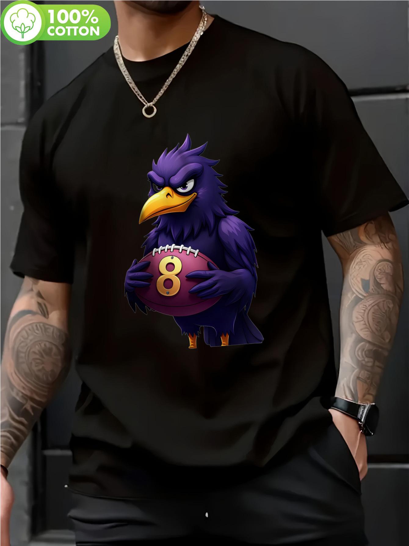 100% Cotton Graphic T-shirt - Breathable Streetwear Tee with Cartoon Eagle & Football Print XXXXL
100% Cotton Graphic T-shirt - Breathable Streetwear Tee with Cartoon Eagle & Football Print XXXXL