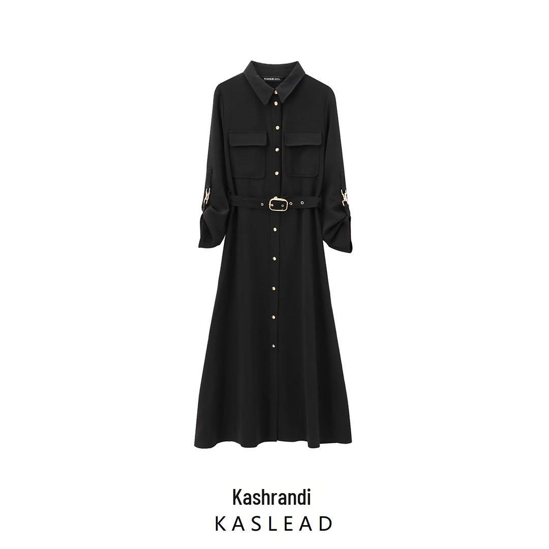 2024 Autumn Women s European and American Style Belted Turn-Down Collar Long Sleeve Midi Dress XS
2024 Autumn Women s European and American Style Belted Turn-Down Collar Long Sleeve Midi Dress XS