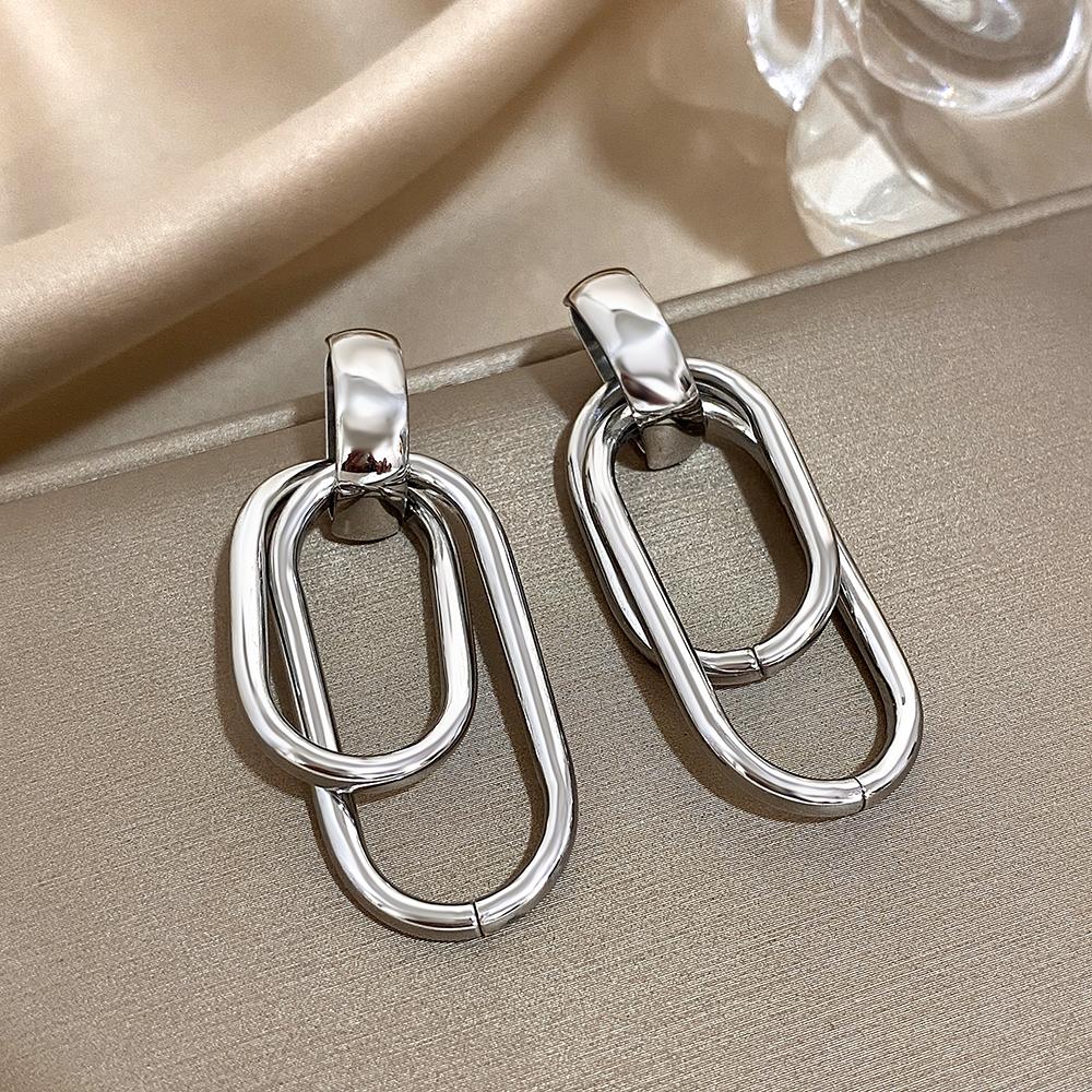 Fashion Stainless Steel Gold Silver Color Drop Earrings for Women Glossy Doublelayer U Shaped Pendant Earrings Jewelry Gifts срібний
Fashion Stainless Steel Gold Silver Color Drop Earrings for Women Glossy Doublelayer U Shaped Pendant Earrings Jewelry Gifts срібний