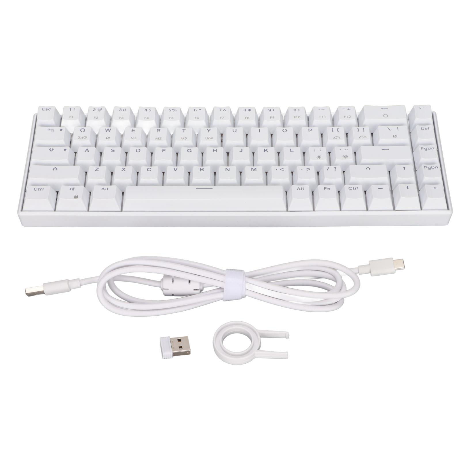 Беспроводная механическая клавиатура 2.4G, белая, 68 клавиш, быстродействующая беспроводная игровая клавиатура для
Беспроводная механическая клавиатура 2.4G, белая, 68 клавиш, быстродействующая беспроводная игровая клавиатура для