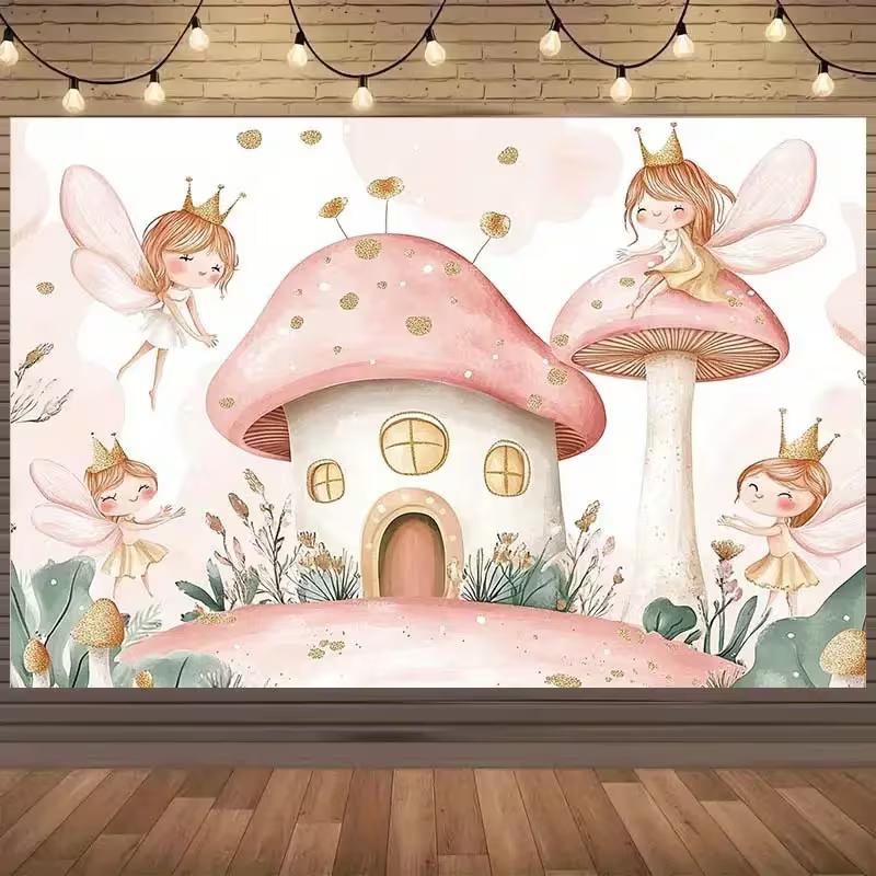 2D Watercolor Fairy Backdrop, Pink Mushroom House & Fairies Birthday Background 47.2x31.5inch/120*80cm
2D Watercolor Fairy Backdrop, Pink Mushroom House & Fairies Birthday Background 47.2x31.5inch/120*80cm