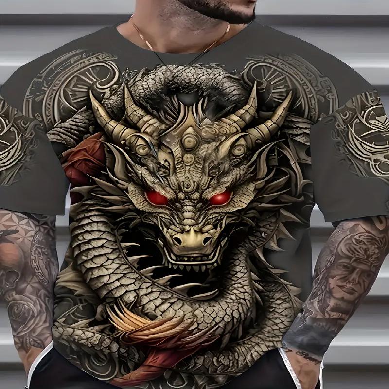 Men s Round Neck T-shirt with Divine Dragon Pattern Digital Printing, Casual Sports Style, Summer Short Sleeved Top, Comfortable Polyester Fiber 6XL
Men s Round Neck T-shirt with Divine Dragon Pattern Digital Printing, Casual Sports Style, Summer Short Sleeved Top, Comfortable Polyester Fiber 6XL