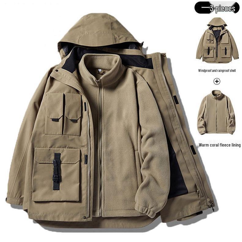 HJCAMEL Men s 3-in-1 Detachable Winter Fleece-Lined Windproof Waterproof Outdoor Suit 3XL чёрный
HJCAMEL Men s 3-in-1 Detachable Winter Fleece-Lined Windproof Waterproof Outdoor Suit 3XL чёрный